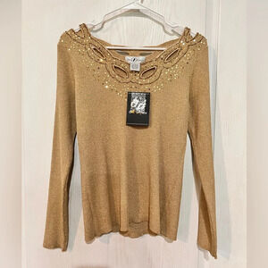 NWT Once Again Metallic Sweater